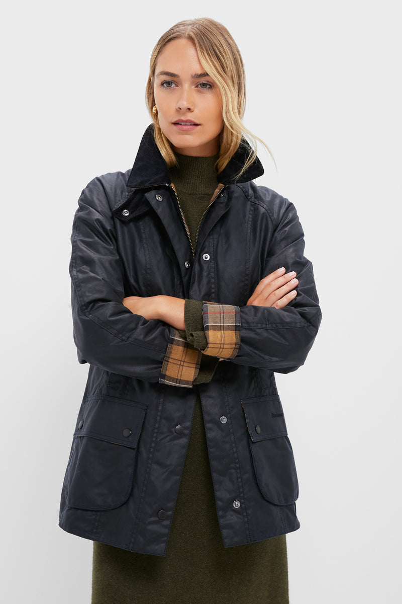 Navy Beadnell Wax Jacket