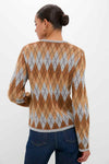 Brown & Grey Argyle Caspian Cardigan