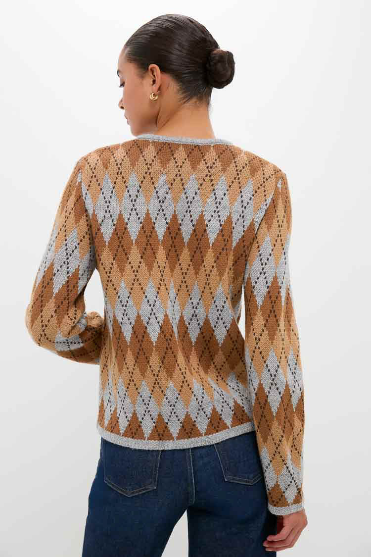 Brown & Grey Argyle Caspian Cardigan