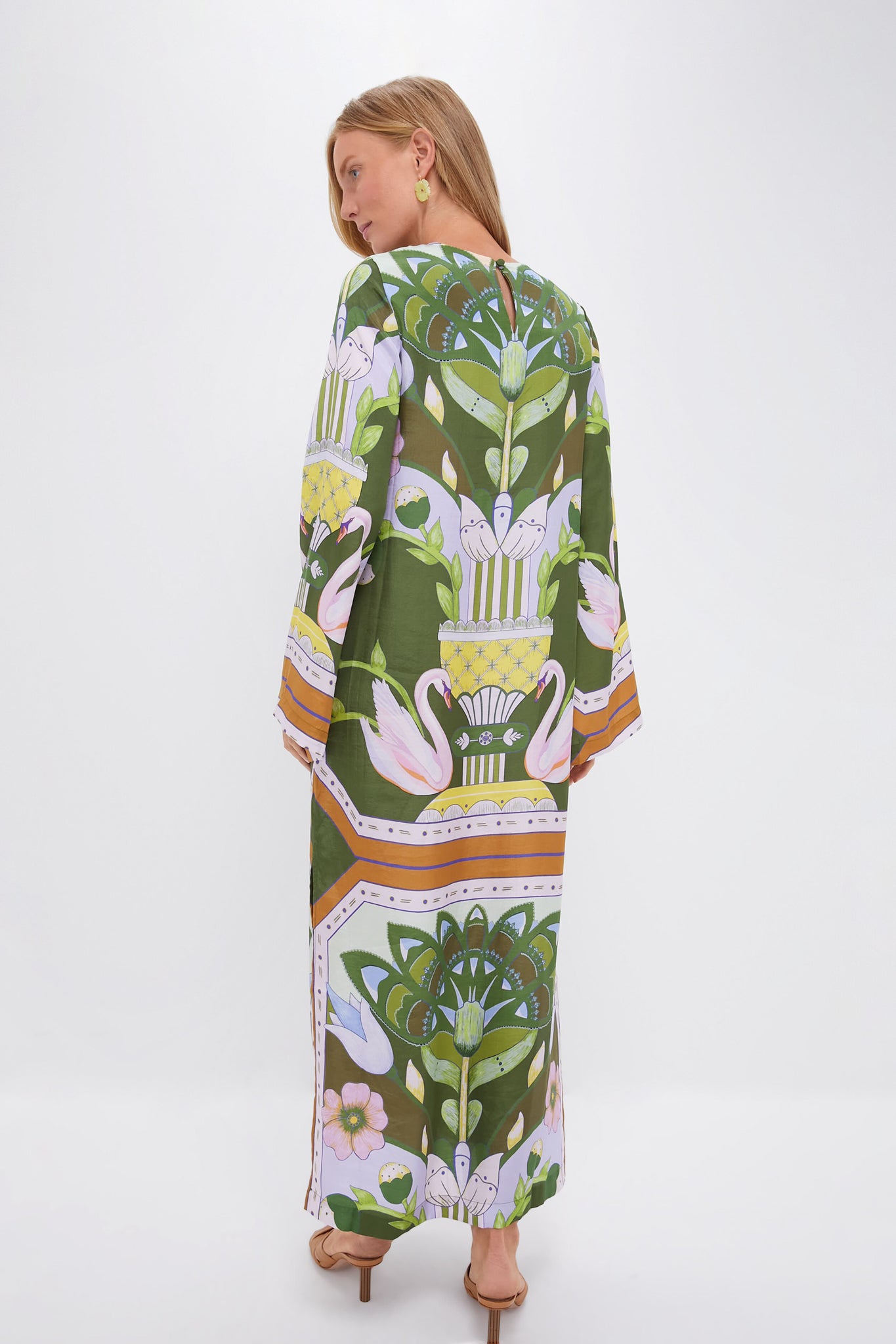 Green Multicolor Print Lilian Dress