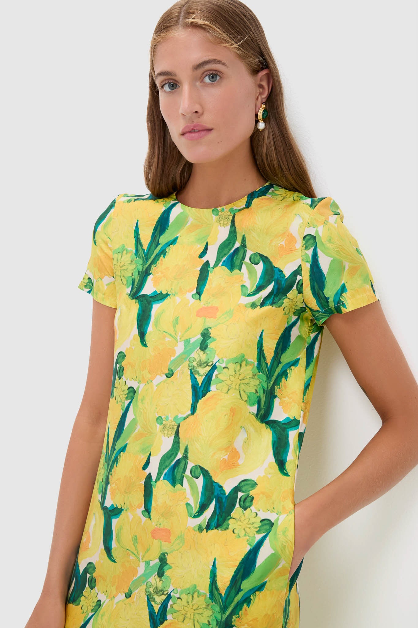 Zesty Swing Dress with Feathers