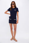 Navy Boucle Mini Dress