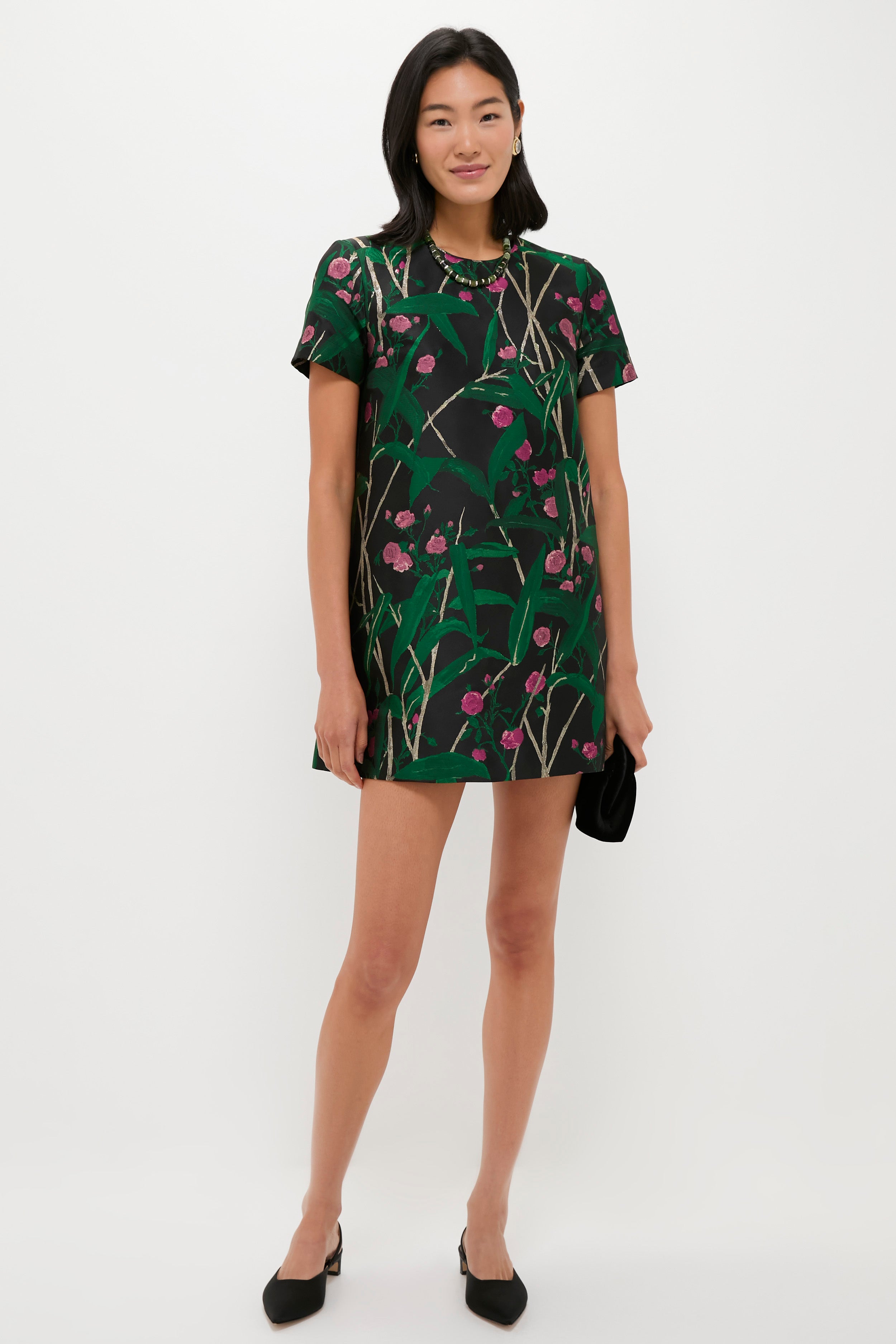 Bamboo Jacqaurd Mini Swing Dress | La DoubleJ
