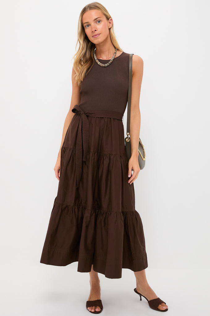 Exclusive Brown Sleeveless Maxi Dress