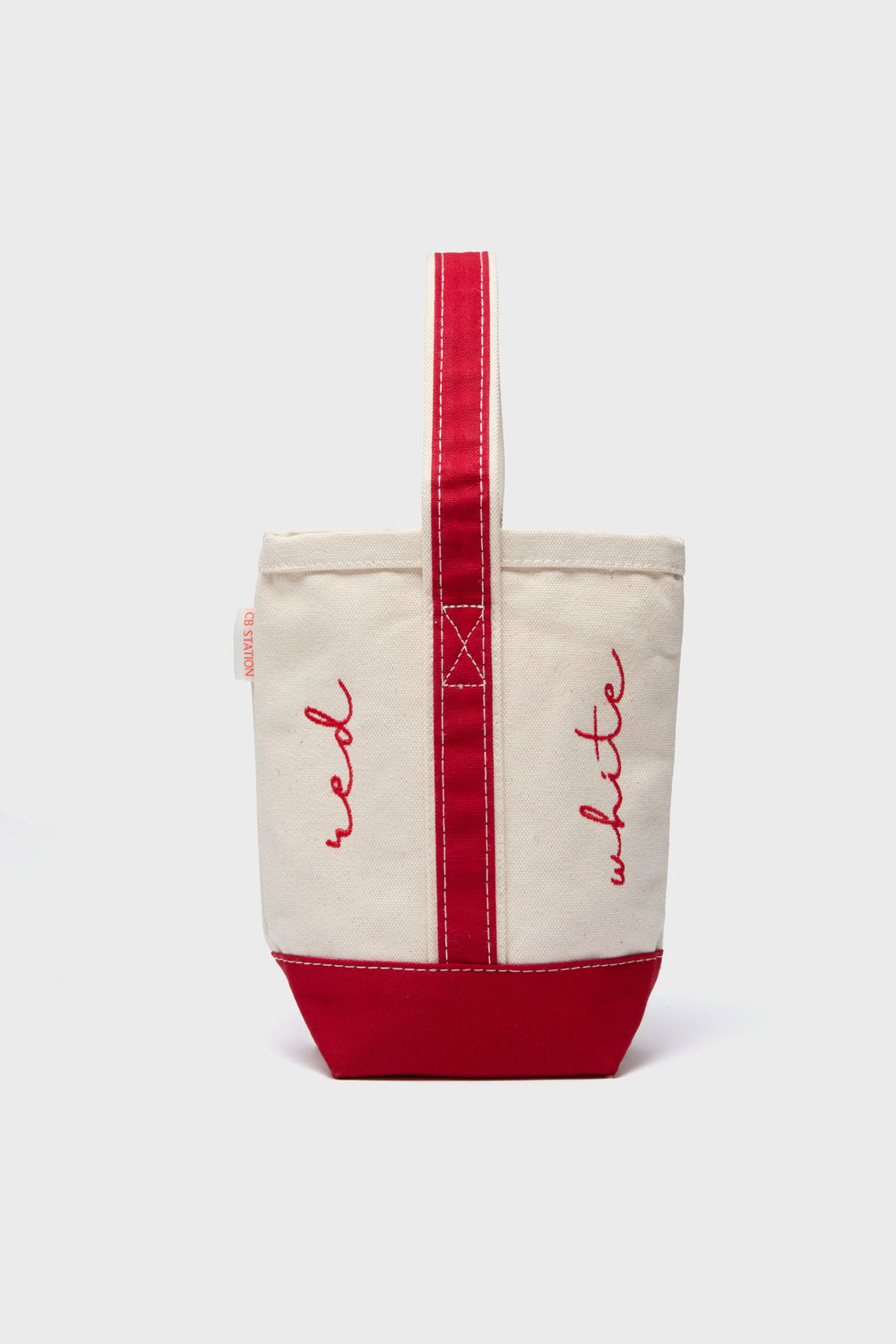 Red Embroidered Wine Tote
