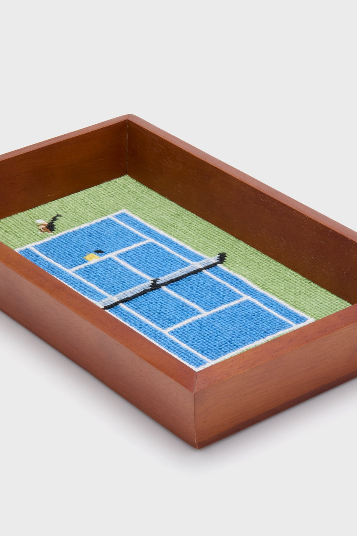 Tennis Overhead Needlepoint Valet Tray