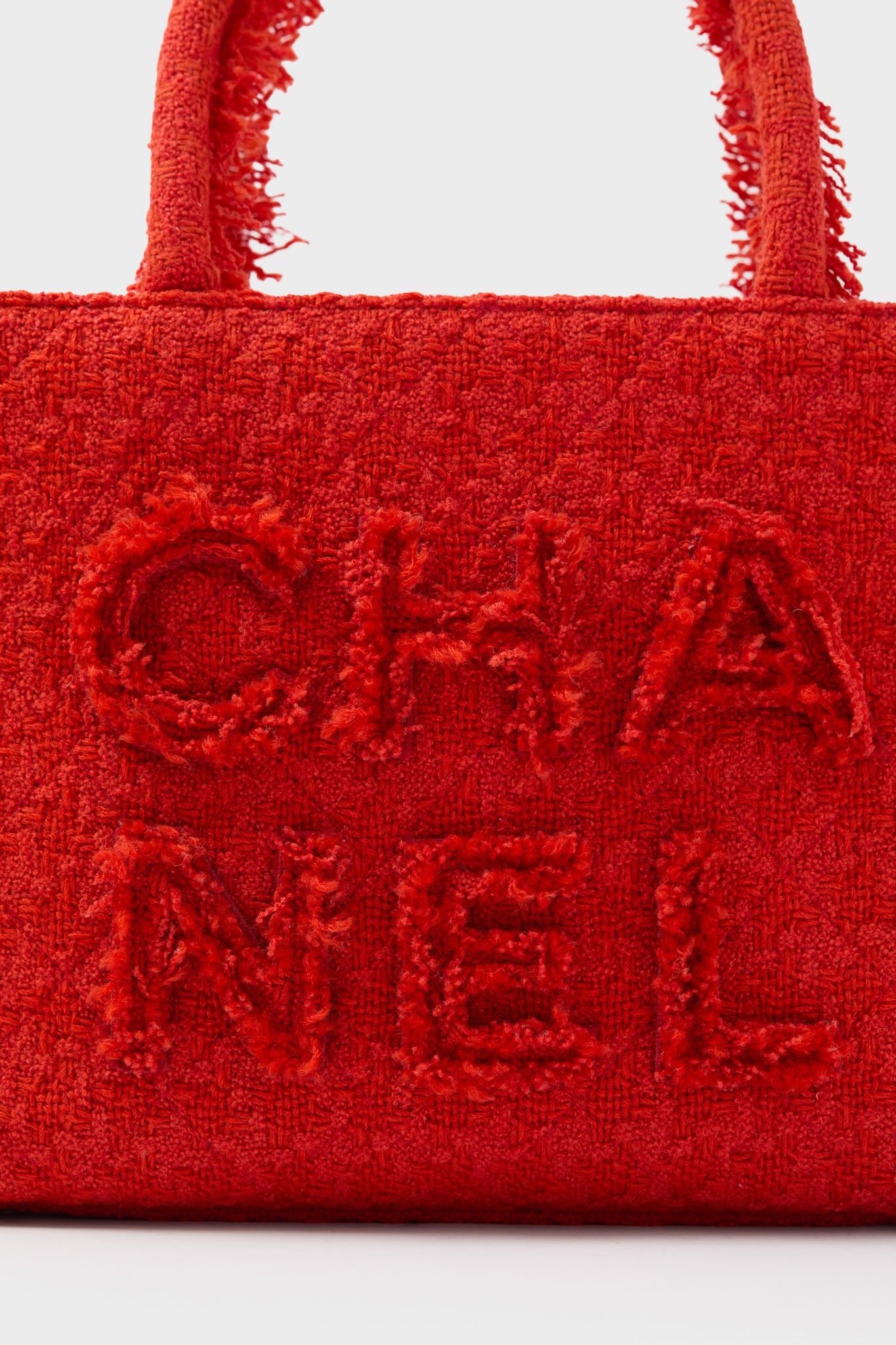 CHANEL Red Zipped Shopper Tote