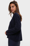 Navy Cashmere Eloise Cable Knit Sweater