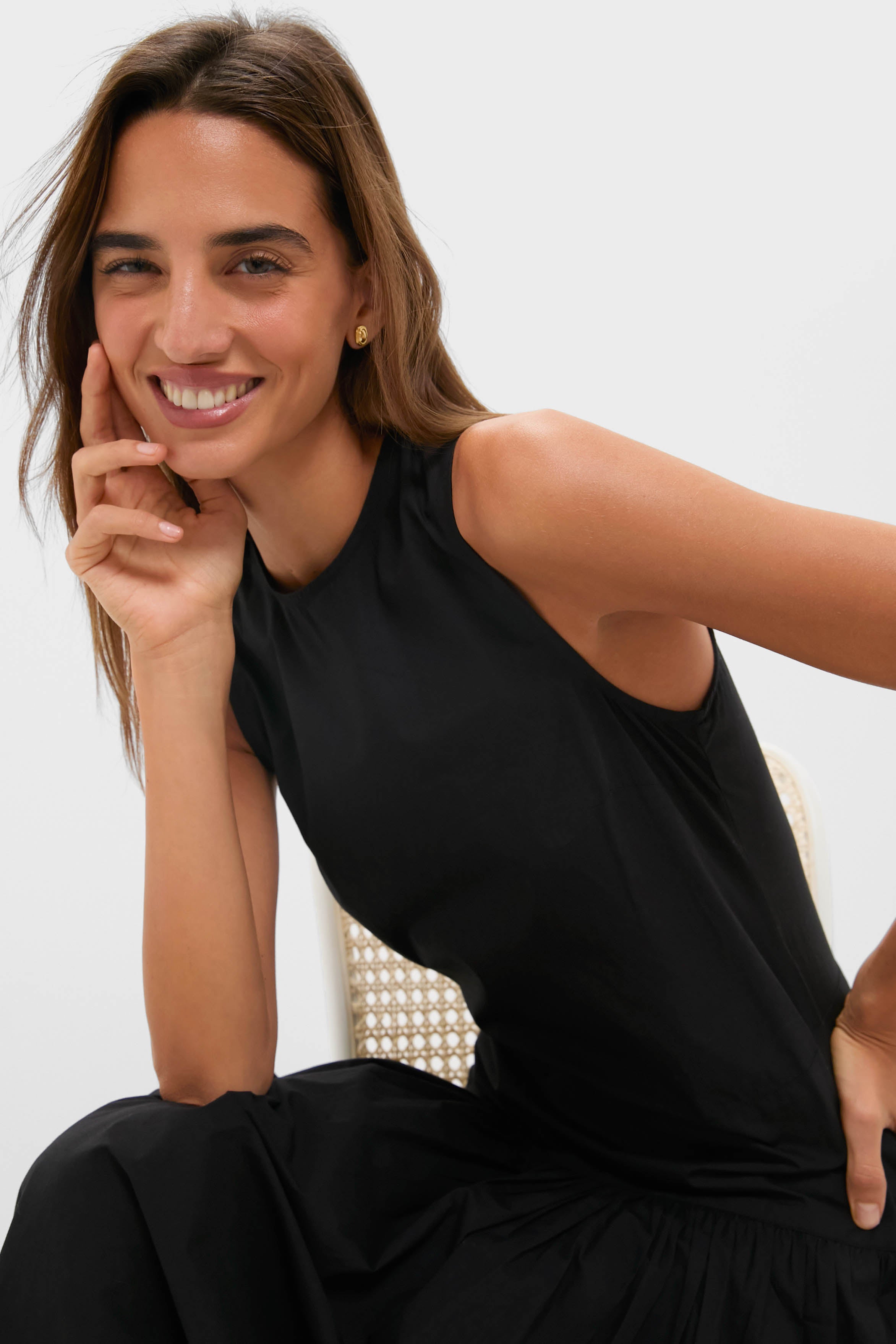jichoi ss24 ジチョイ ラグランワンピース ブラック Black Jenetta Maxi Dress | Ciao Lucia