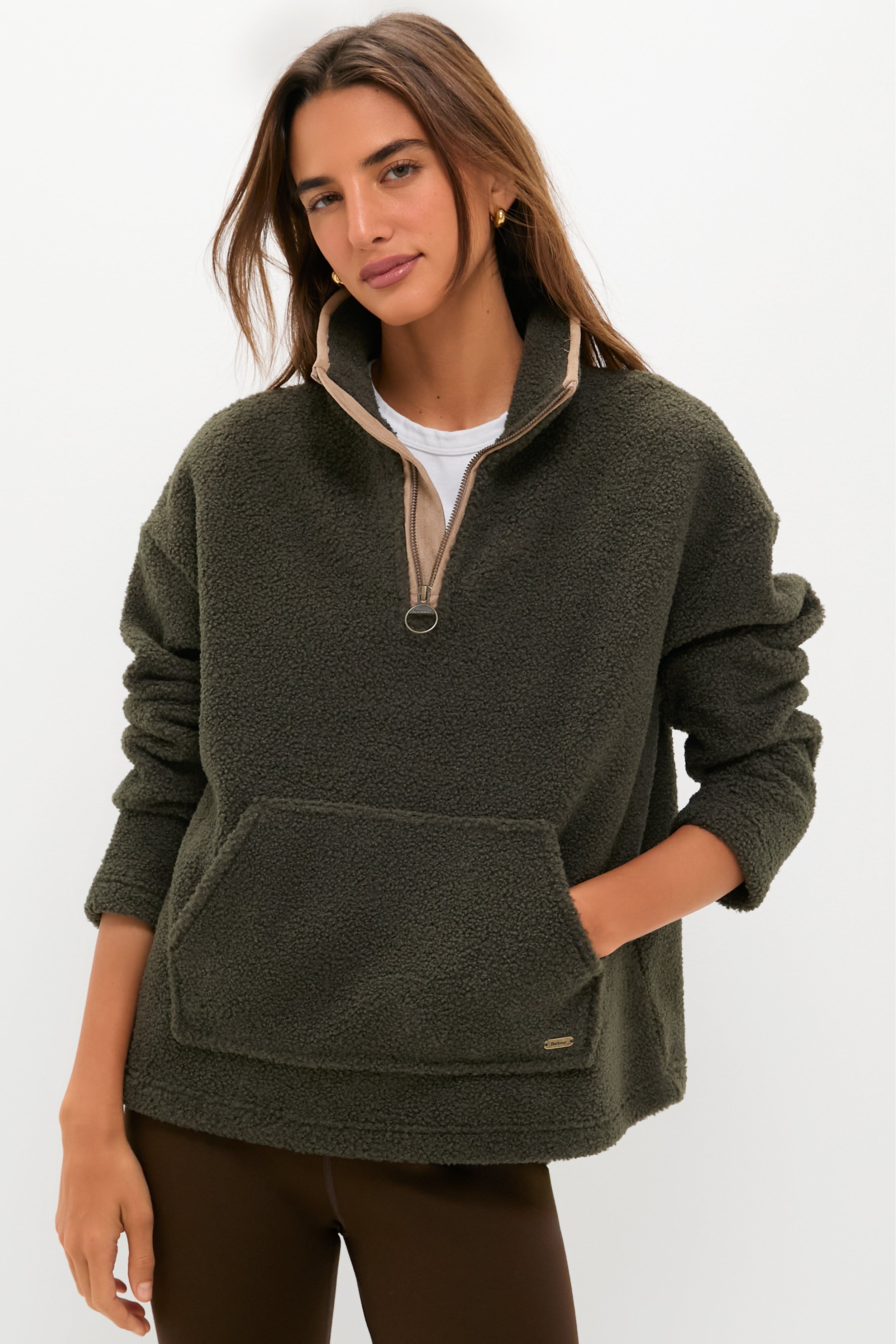 ほぼ新品　Barbour international　original c36 Olive Bamburgh Fleece Pullover | Barbour
