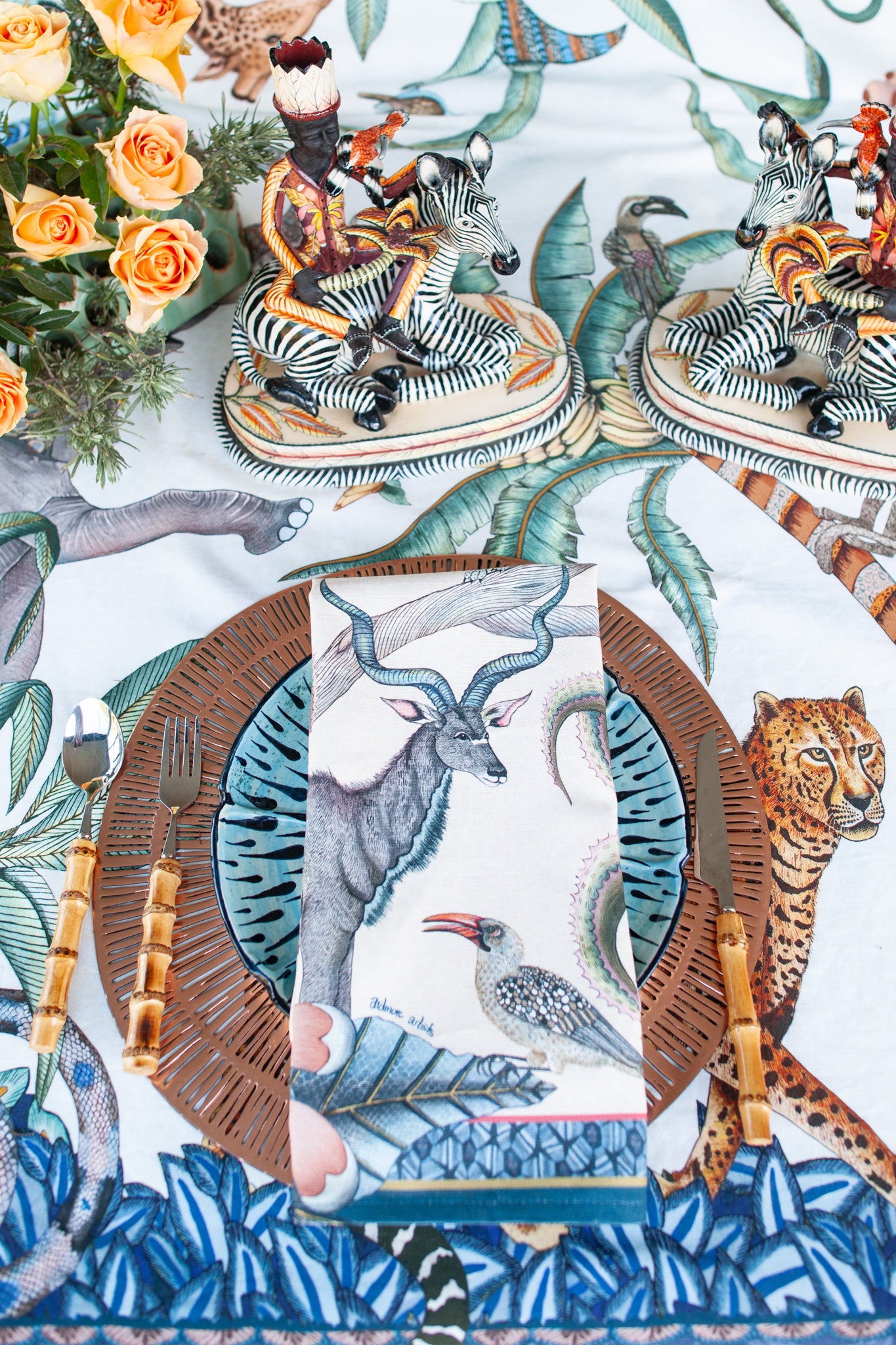 Tanzanite Pangolin Park Tea Towel