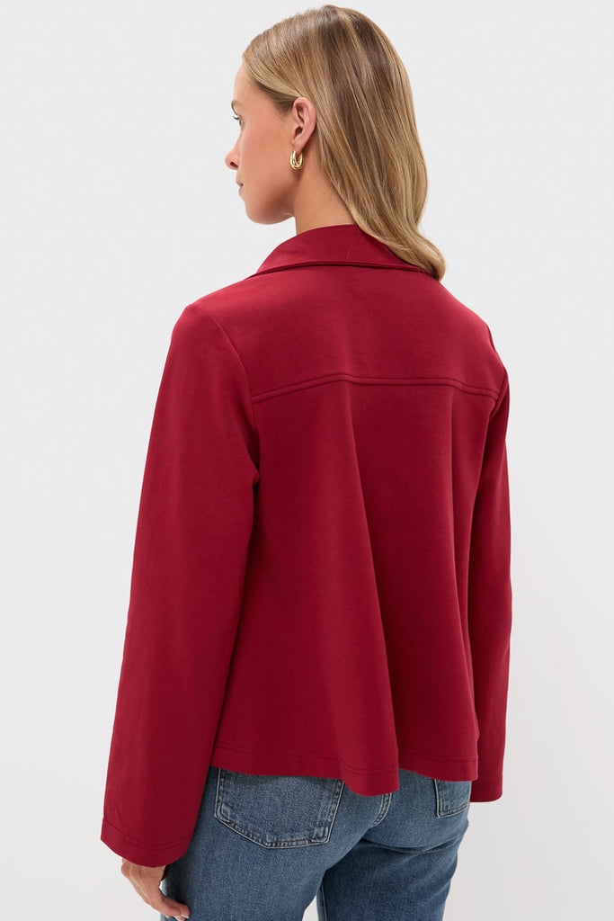 Red Carlyn Long Sleeve Polo