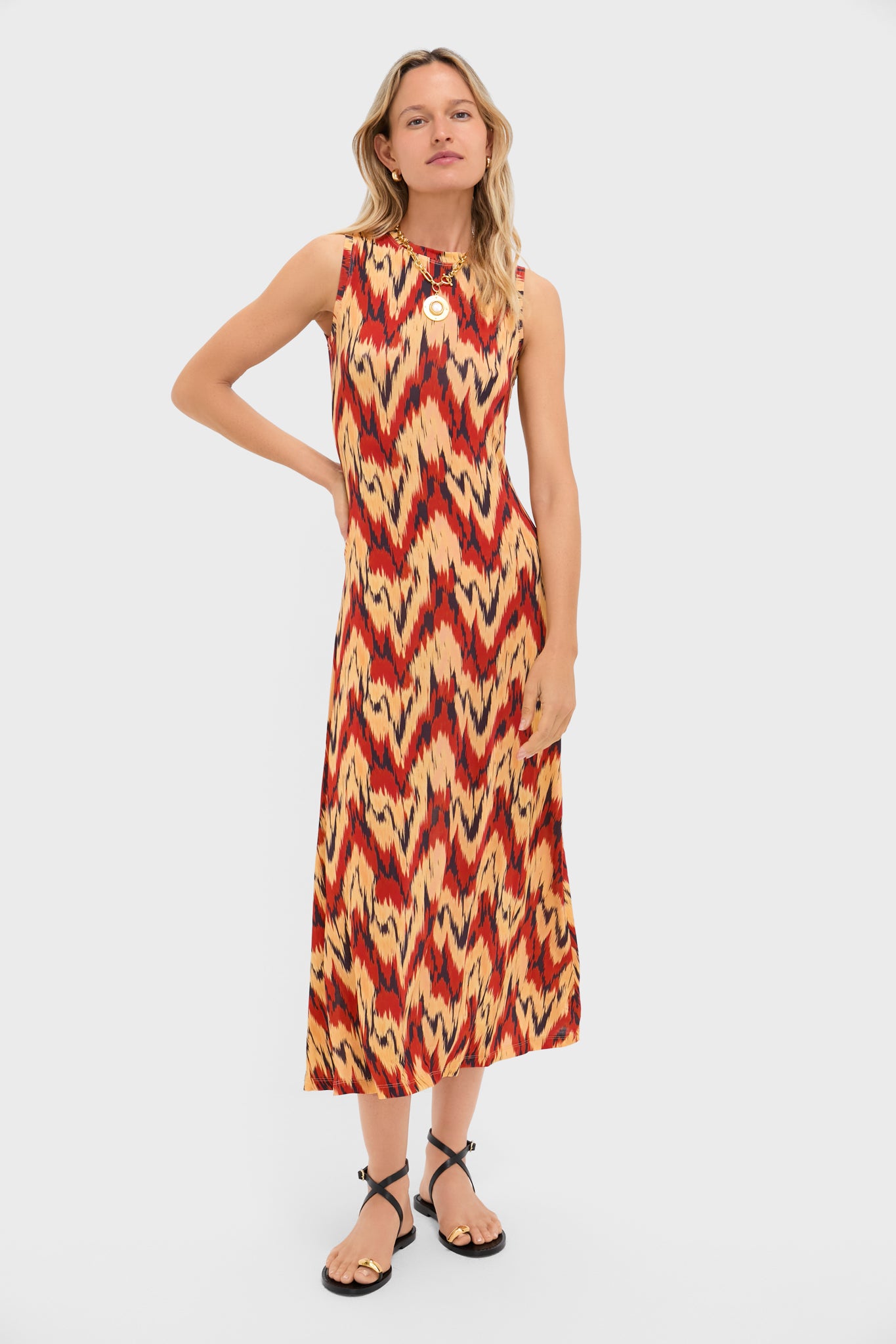 Carnelian Orla Sleeveless Midi Dress