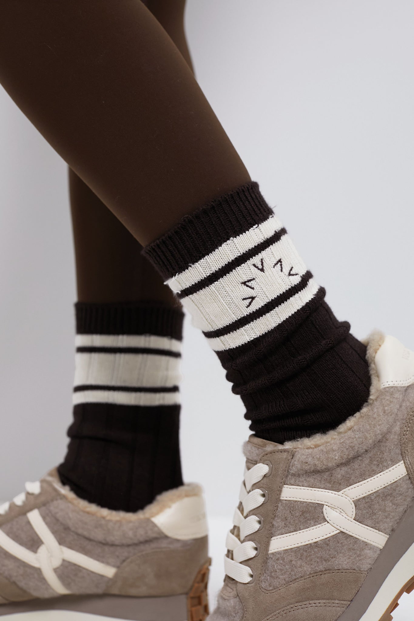 Coffee Bean Malissa Plush Wide Rib Sock