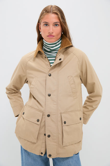 Vintage Khaki Cotton Woven Field Jacket