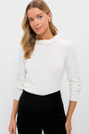 Ivory Sequin Trim Lina Sweater