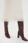 Cream Freya Fringe Sweater Dress