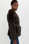 Brun Fabu Fur Wrap Coat