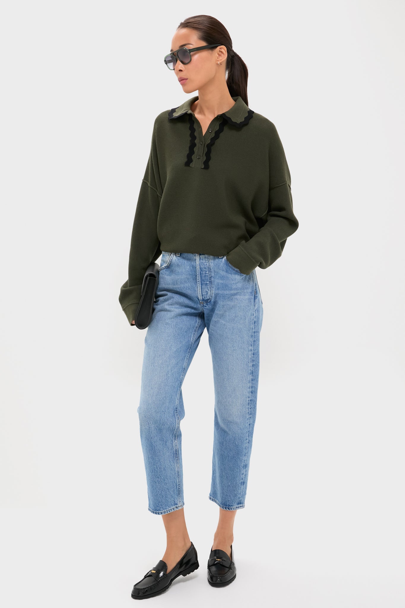 Khaki Duchesse Top
