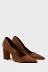 Pecan Brown Suede Eleanor Heels