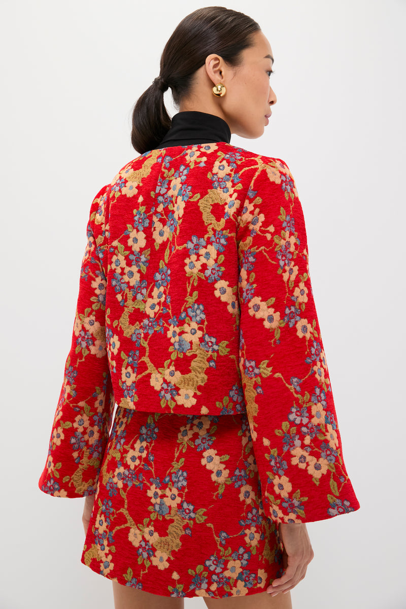 Sakura Blossom Chenille Jacquard Maxine Jacket