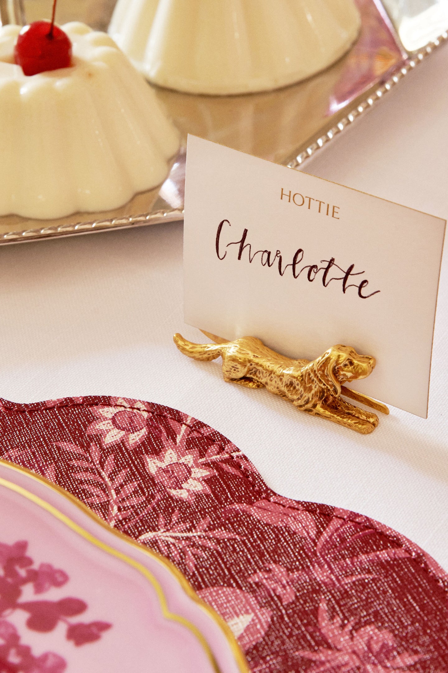 Gold Dog Place Card Holders Set of 4