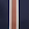 A close-up of a textile pattern featuring a central vertical brown stripe bordered by thin white and blue stripes, with wider dark navy panels on each side.