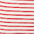 Close-up of a cotton fabric featuring bold horizontal red and white stripes.