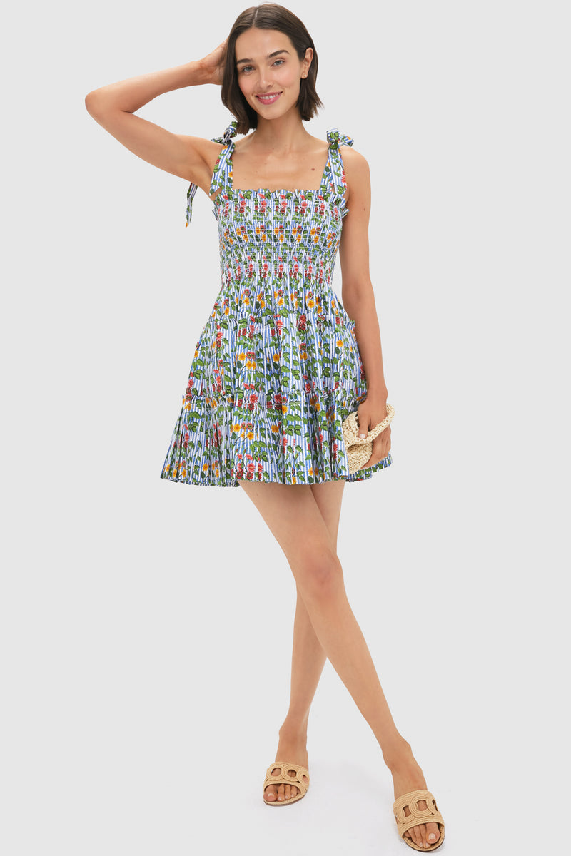 Geranium Stripe Ribbon Charlotte Nap Dress