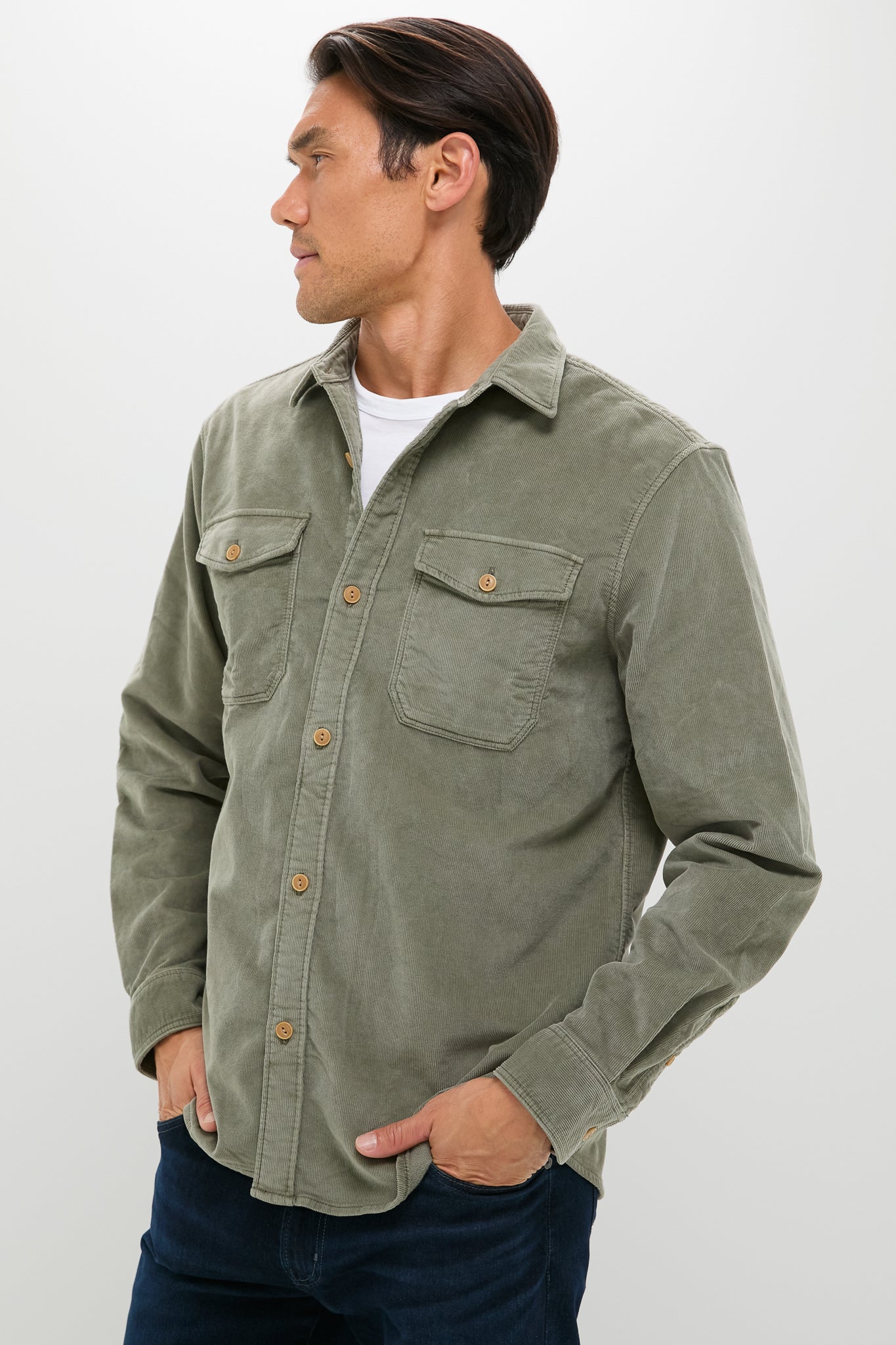 Light Pine Stretch Terry Work Shirt