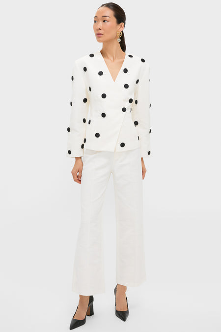 Black and Ecru Aloise Textured Buttons Jacket