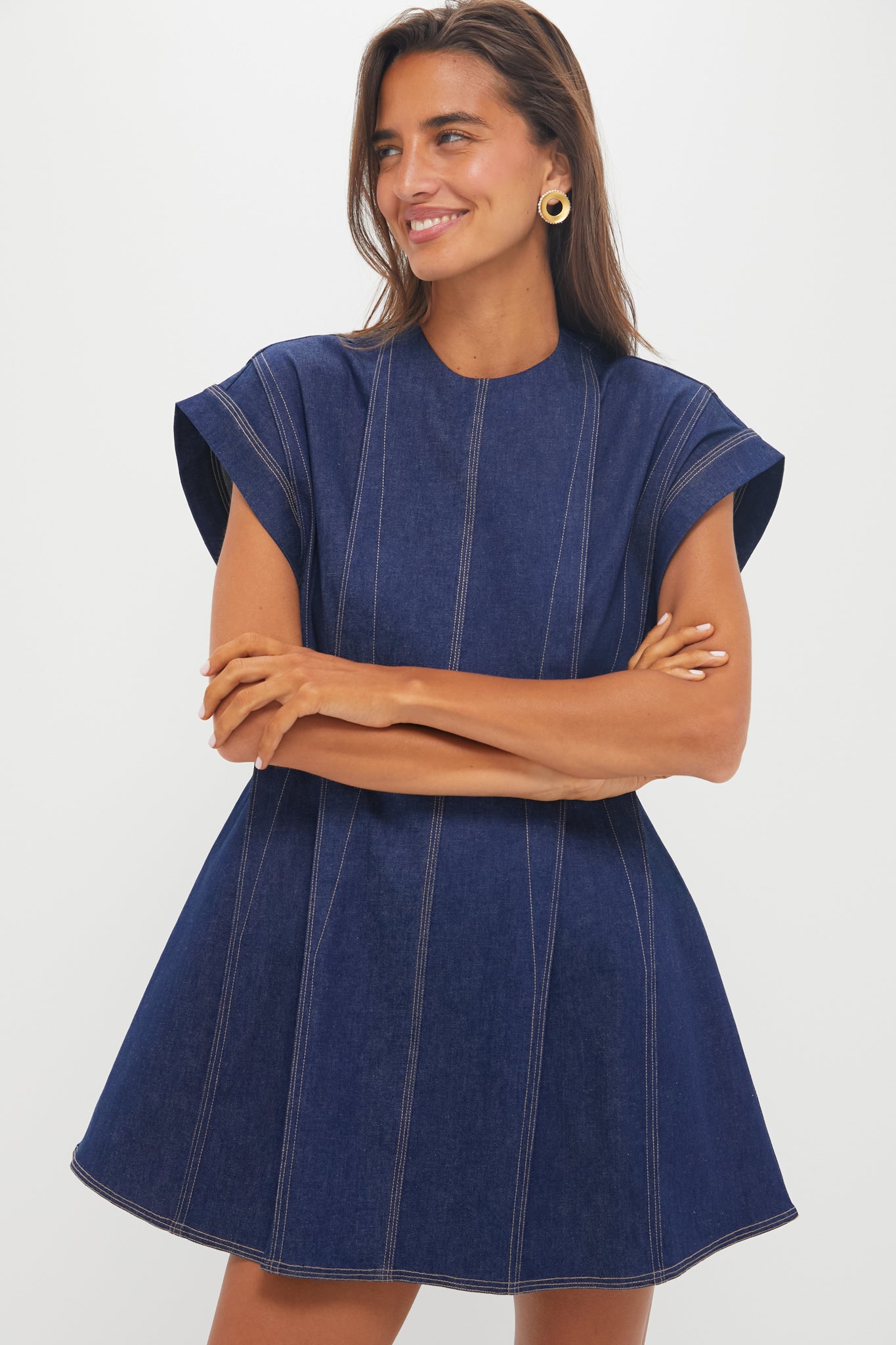 lovebirds denim dress Dark Denim Blue Focul Dress