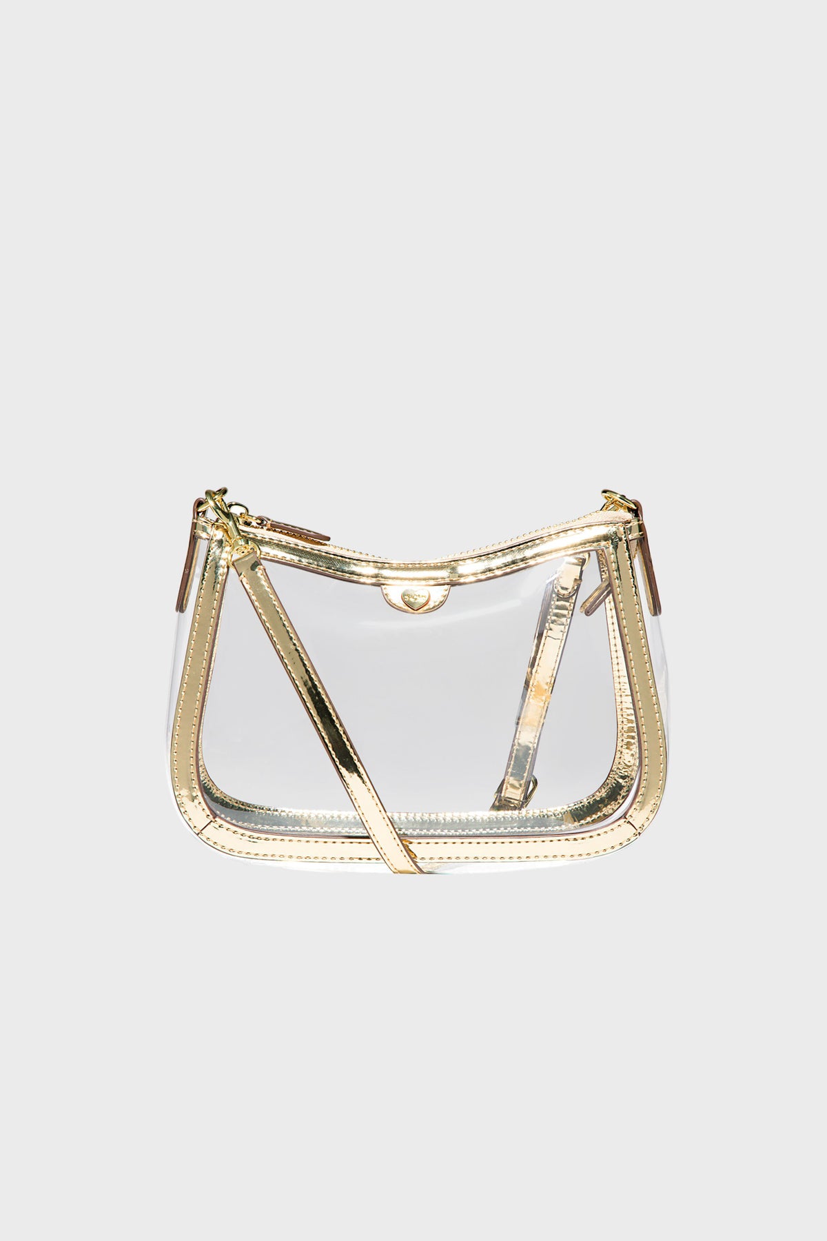 Gold Clear Curved East/West Stadium Crossbody