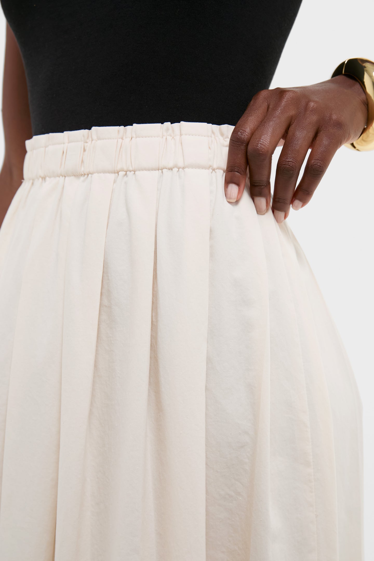 White Swan Soft Pleated Maxi Skirt