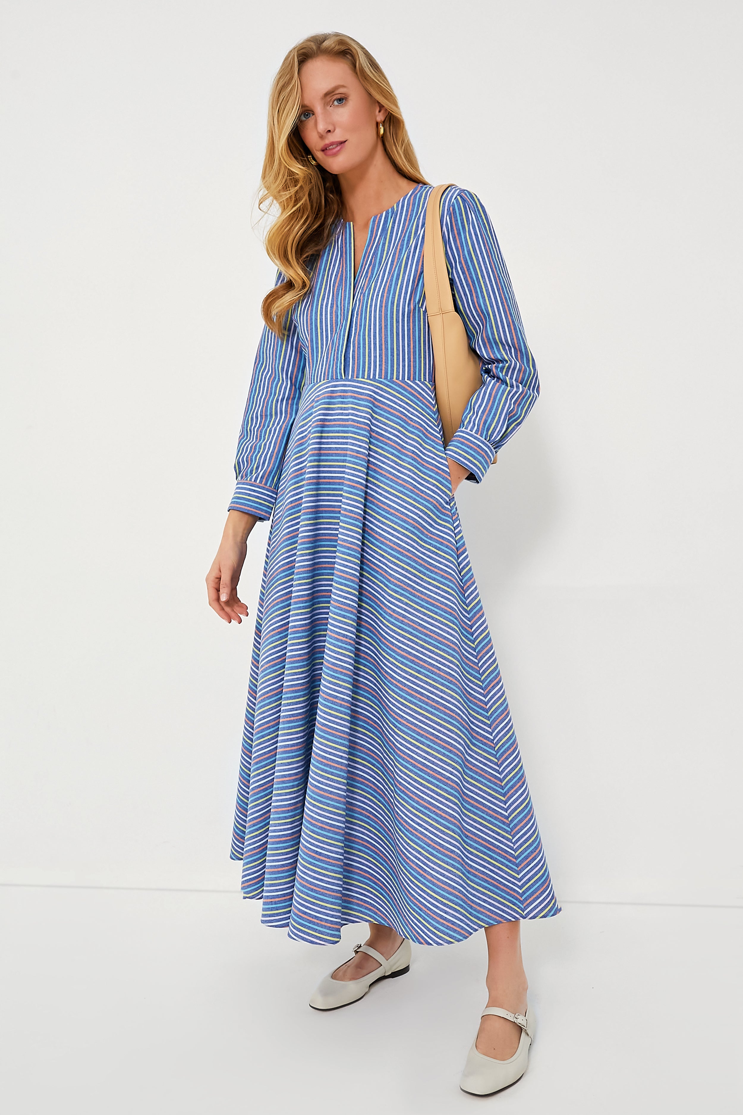 Mila Collection Fashion Pin Striped Shirt Dress order