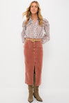 Rust Odalie Corduroy Skirt