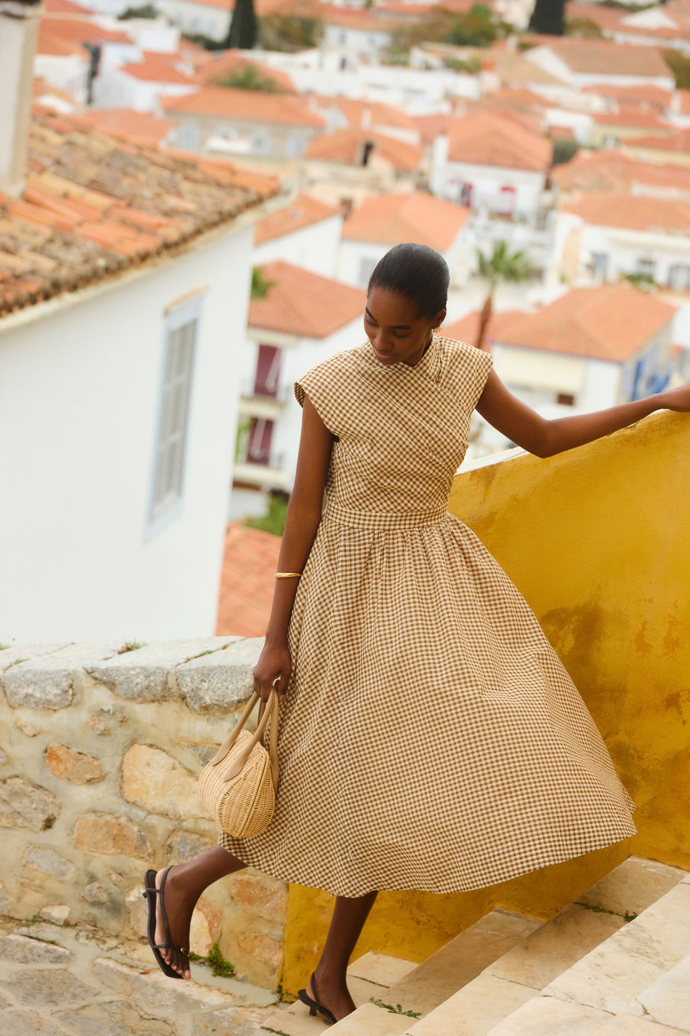Mocha Gingham Dame Dress | Tuckernuck