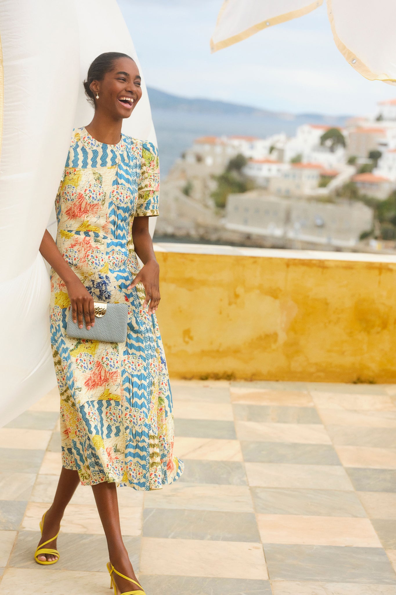 morning glory floral smocked long sleeve maxi dress Morning Glory Casey Dress
