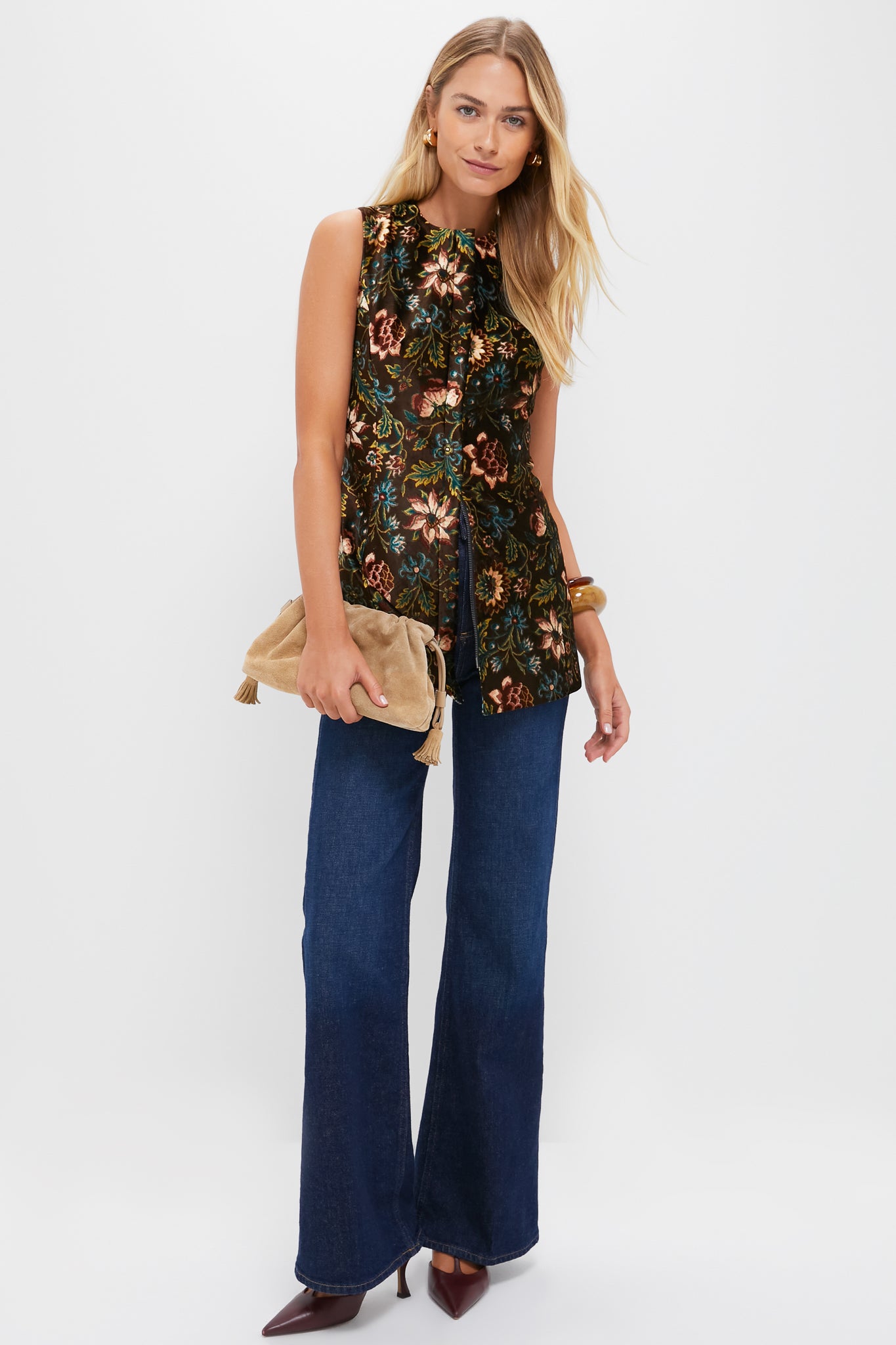 Hazel Moonflower Velvet Rhoda Tunic Top