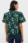 Emerald Magnolia Floral Jacquard Lyla Blouse