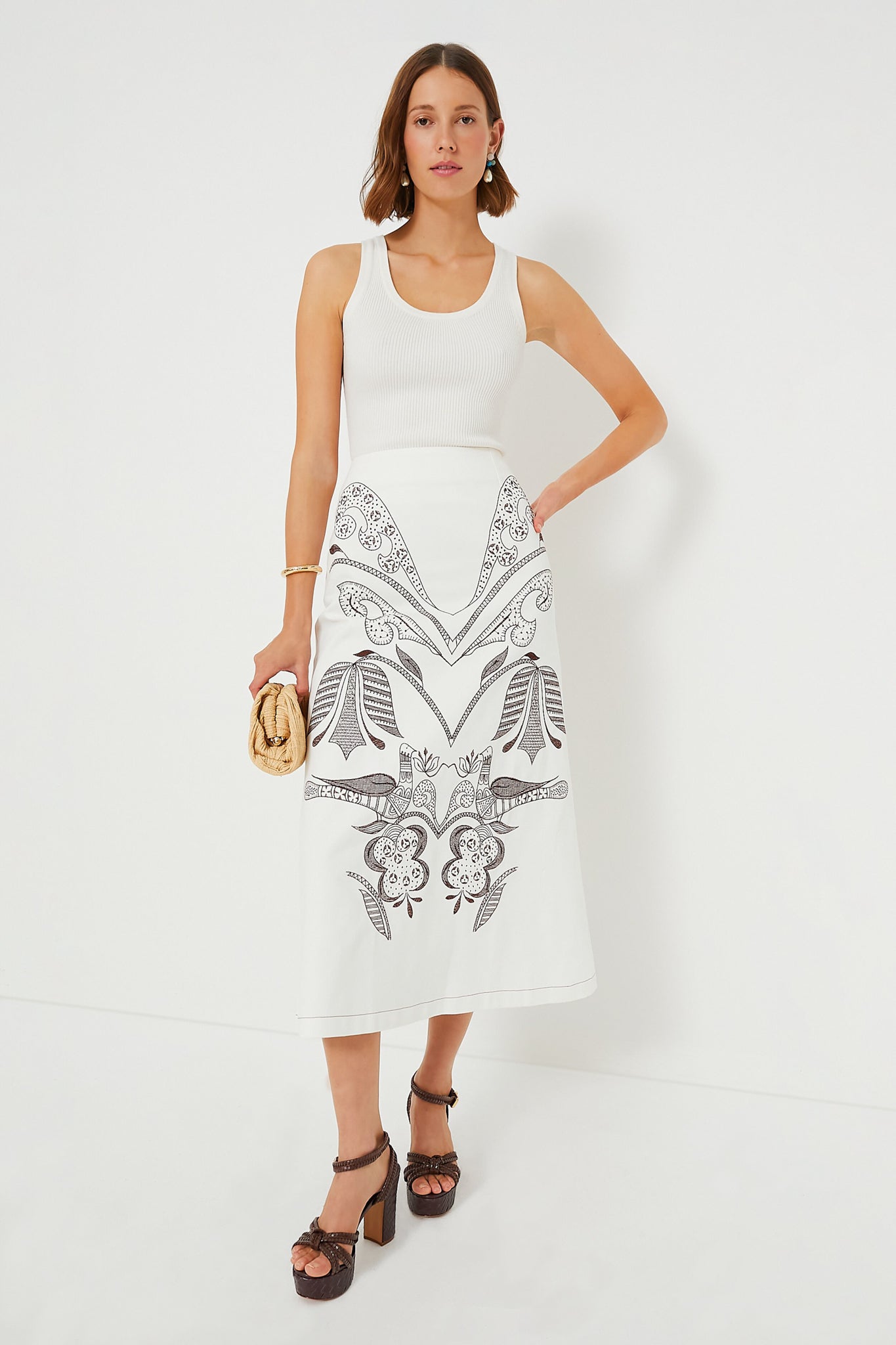 Off White Brown Sandy Skirt | Lug Von Siga