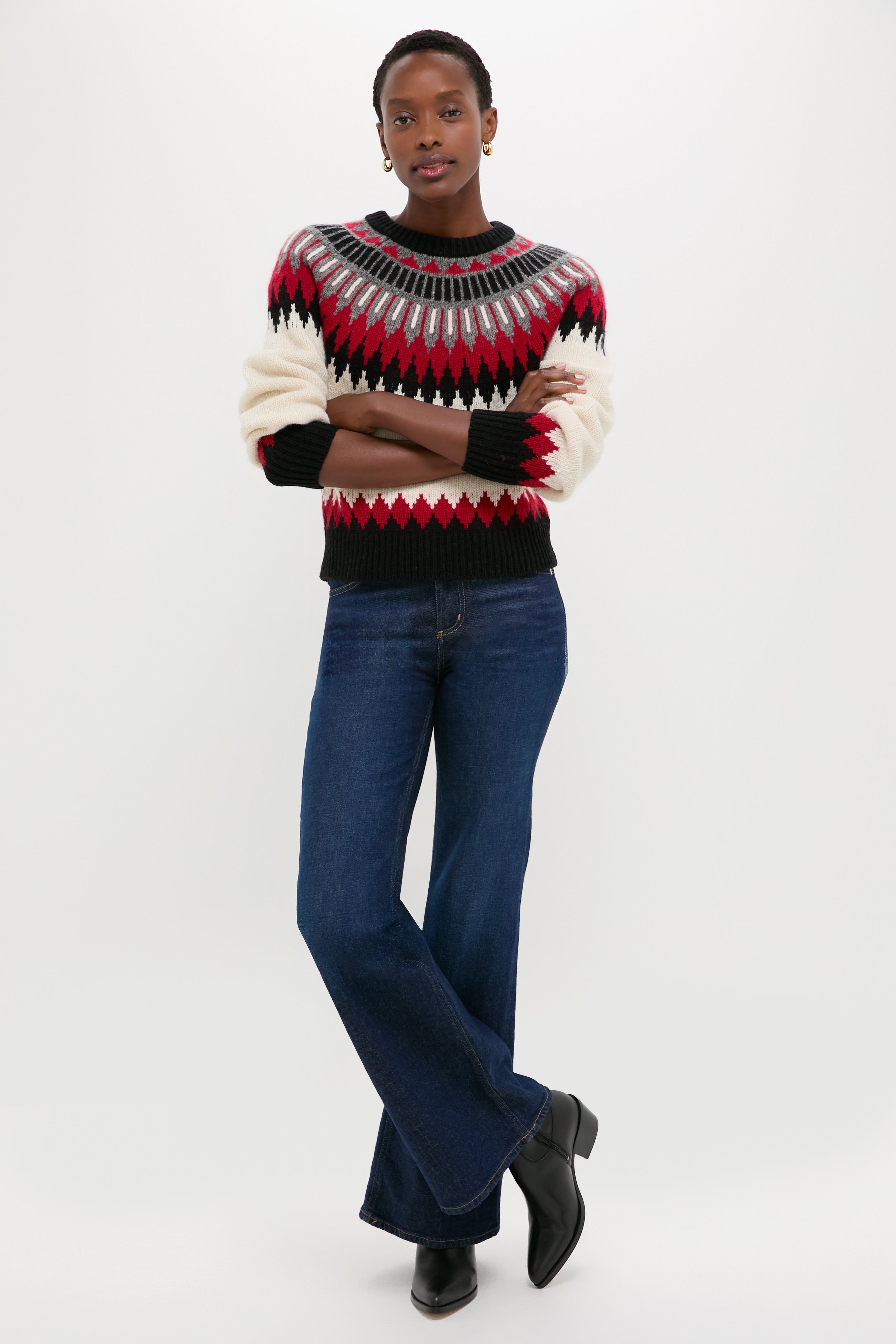 Authentic Cream Fairisle Multi Crewneck Sweater