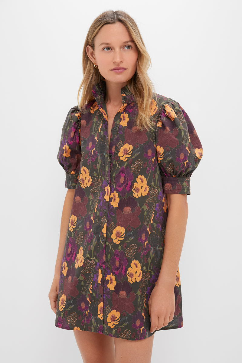 Burnt Orange Floral Louisa Mini Dress