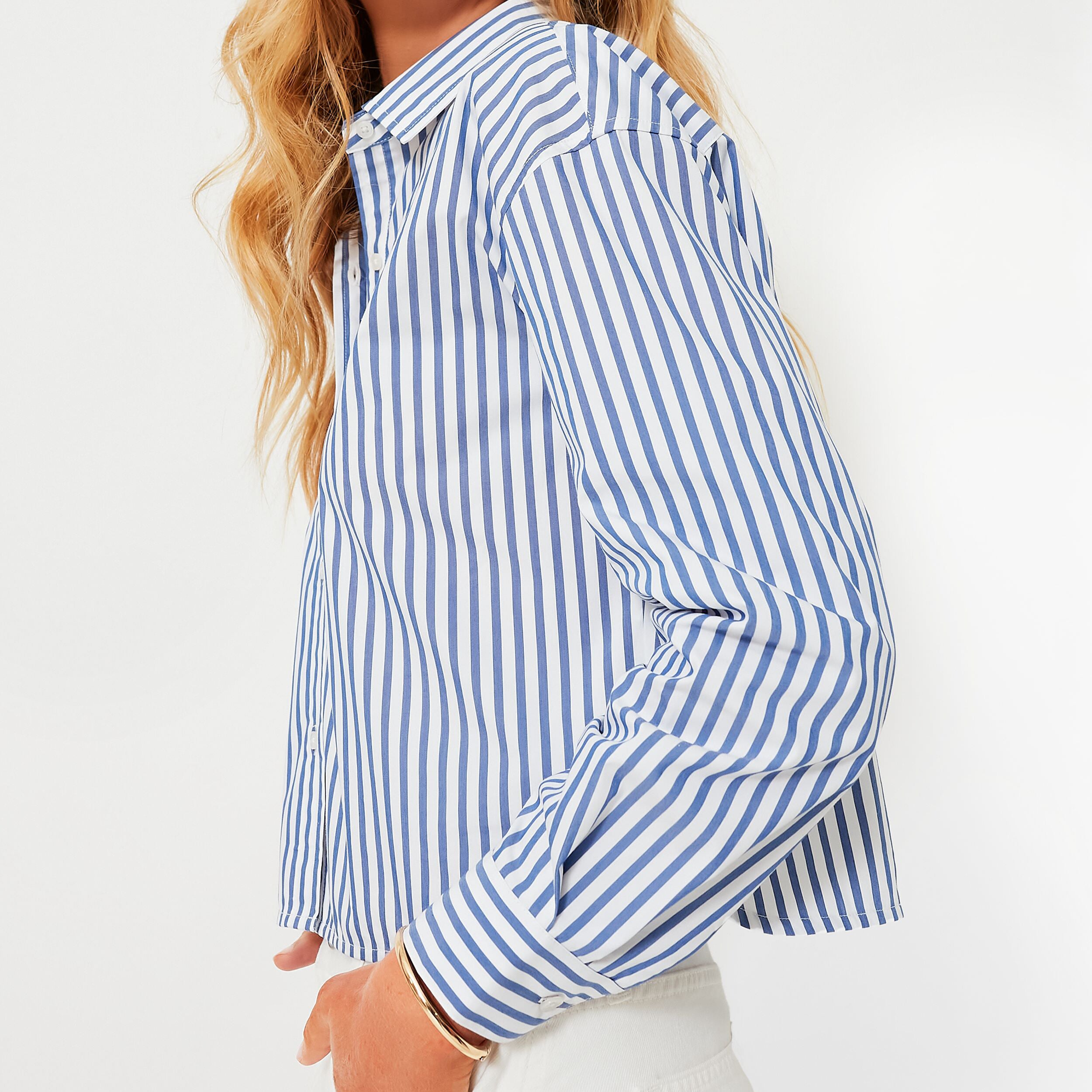 Blue Stripe Cropped Jasper Button Down | Tuckernuck