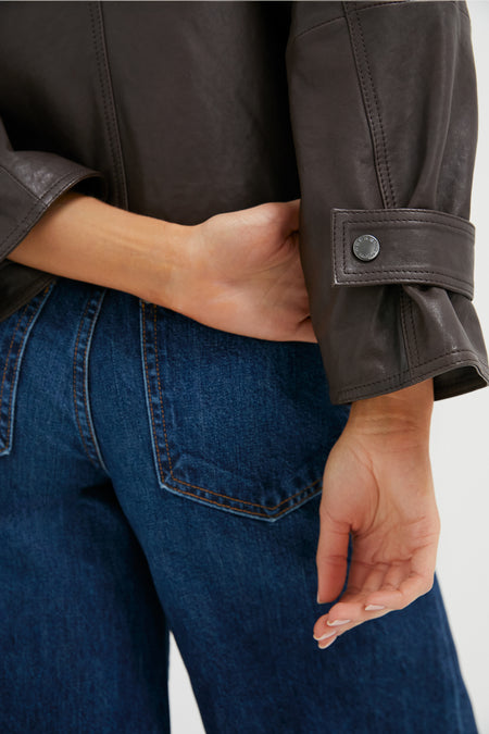 Dark Brown Berbice Leather Jacket