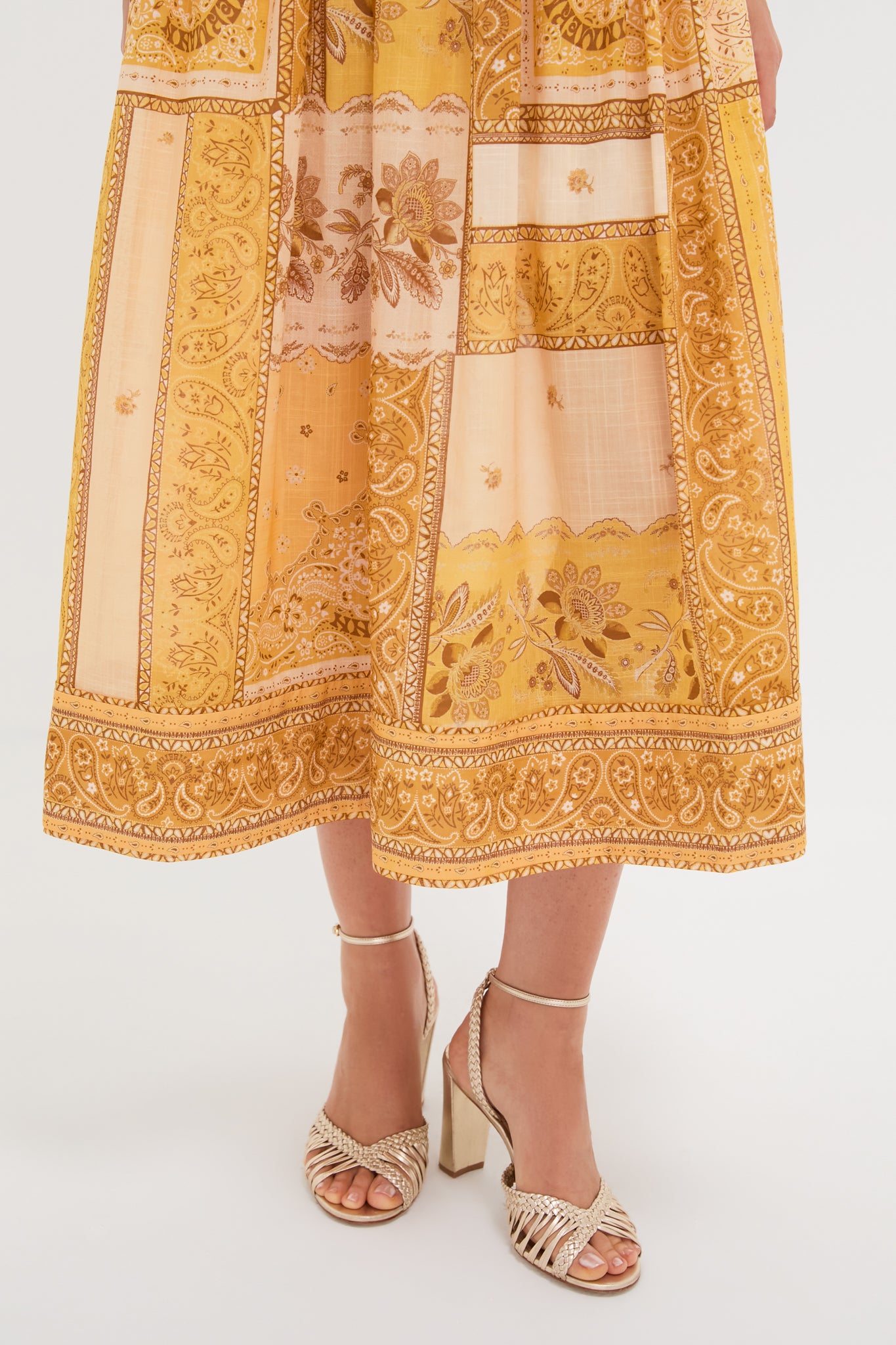 Mustard Bandana Lucky Corset Midi Dress