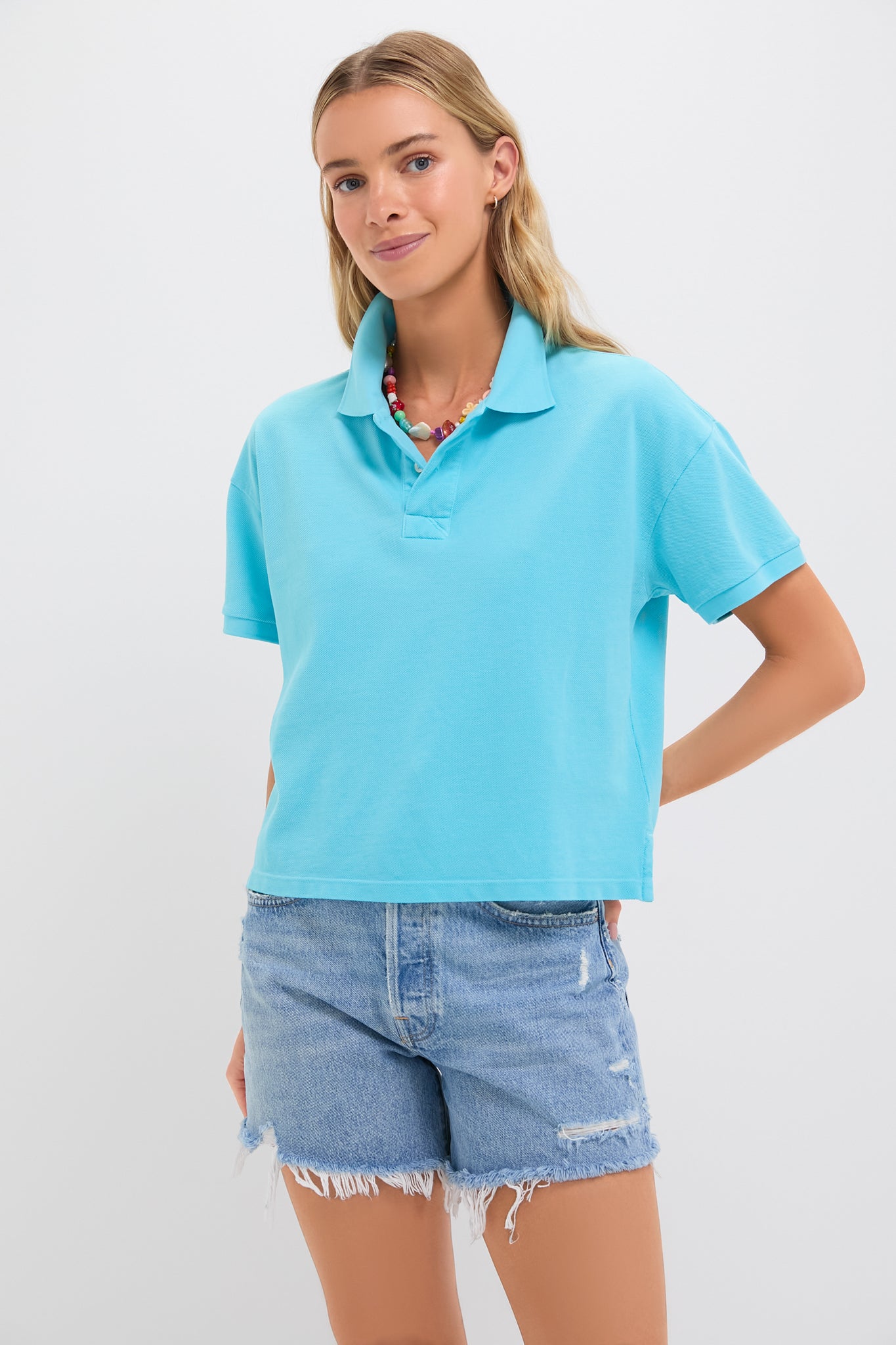 Aqua Pique Holmes Boyfriend Polo
