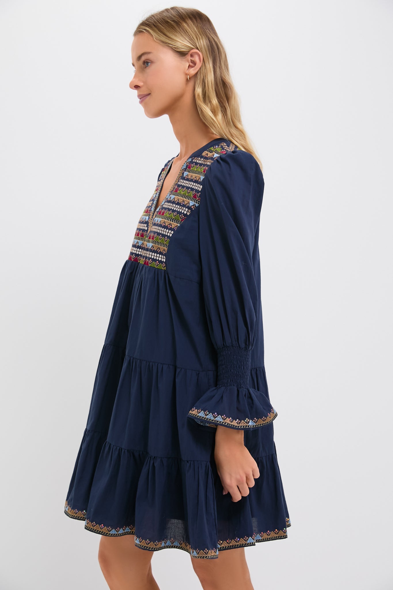 Navy Embroidered Sequin Kenzo Dress