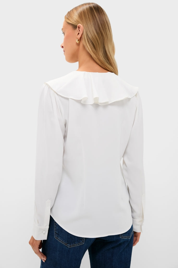 Coconut Ruffle Eileen Button Down Shirt