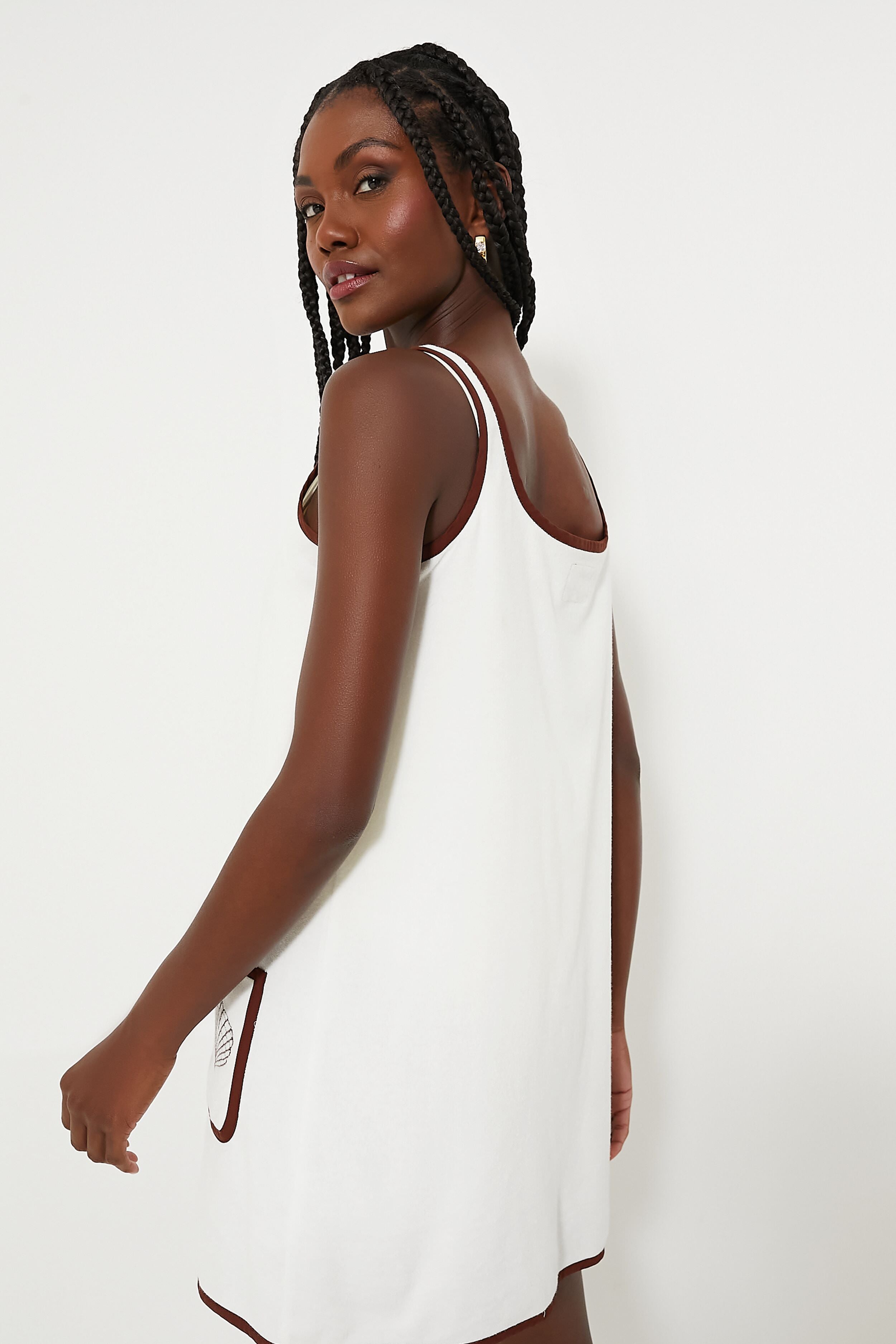 Blanc Shell Embroidered Terrycloth Dress Coverup